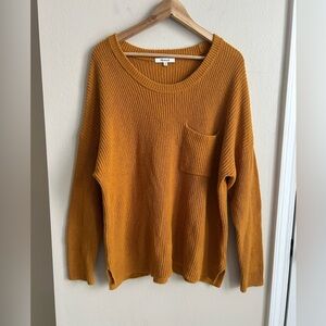 MADEWELL Thompson Pocket Pullover Sweater Orange Rust Mustard Size 1X